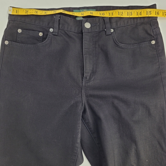 Lauren Ralph Lauren Jeans Size 8 Classic Straight Leg Black Stretch Denim - Picture 14 of 17